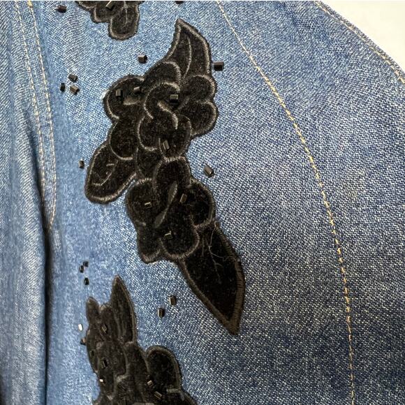 Vntg Y2K Lizwear Petite Liza Claiborne Denim Cropped Jacket - Picture 9 of 9